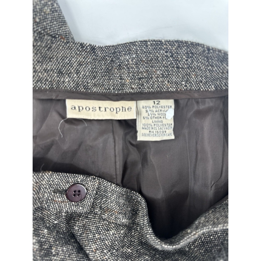 VTG Apostrophe Tweed Wool Blend Straight Leg Pants SZ 12 Classic Career JJ09 - Picture 8 of 12